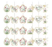 Easter Tree Decorations, Cute Wood Bunny Festival Decor - 2,4 x 3,15 InchesEaster Ornaments,for Indoor Outdoor Home Porch Wall Window Fireplace Patio