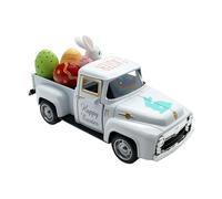 Easter Truck - 12.5cm Mini Metal Car | Bunny Toy, Easter Truck With Eggs And Bunny Mini Metal Toy For Kids, Rustic Interactive Spring Playset For Boys Girls, Family Playroom Classroom Holiday Party