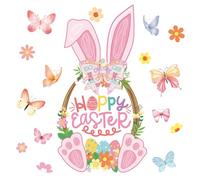 Easter Window Clings | Double-Sided Static Spring Bunny Decal - Fashionable Design Easter Window Decor | High-Transparency For Holiday Home Kitchen Living Room Indoor Classroom Party Office Wall