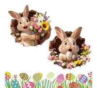 Easter Window Clings,Self Adhesive Cute Cartoon, Reusable Holiday Bunny Stickers with Vibrant Colors, PVC Material with Easy Peel and Stick, Home and School Decor for Glass Mirror Seat