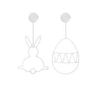 Easter Window Decorations - Lighted Easter Decorations | Easter Window Lights | Holiday Lighted Bunny Decorations - Bunny Egg Neon LED Sucker Lights Wall Window Decor For Easter Holiday Night Bedroom