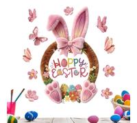 Easter Window Stickers - Static Butterfly Decals, Spring Rabbit Clings | Double face amovible Vinyl Holiday Glass Decor, Home Wall Festival, Living Room Classroom Party Accessory With Vibrant Colors