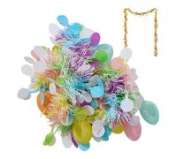 Easter Wire Wreath, Easter Egg-Shaped Wreath with LED Colored Lights, Foil Hanging Decoration for Fireplace Mantels Door Hangings Hallway Decor, Festive Holiday Accent, 1 Wŕeath