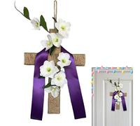 Easter Wreath - Seasonal Lily Flower Decoration Brought Back to Life | Easter Wreaths for Front Door Spring Farmhouse Holiday Home House Porch Entrance Yard