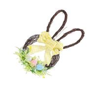 Easter Wreath - Spring Bunny Holiday Decoration for Front Door | Artificial Flowers with Colorful Eggs, Ribbon, and Bunny Accents for Window, Fireplace, Wall, Home, Porch, or Outdoor Seasonal Display