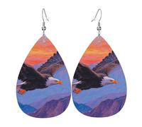 Eastern Bluebird Boucles d'oreilles créoles légères en cuir pour femme en forme de larme, One Size, Simili cuir, Pas de pierre précieuse