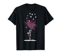 Eastern-Redbud Tree Girl Tenant Une Lanterne Motif Illustration T-Shirt