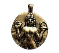 Eastgate Resource Ishtar - Collier pendentif double face avec pièce de déesse - Pour l'amour, la sexualité et la guerre - Origine : mésopotamique, Métal