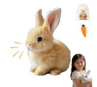 EastHedge Lapin Interactif,Lapininteractif Réaliste,Lapin Interactif Qui Marche,Marcher, Aboyer, Bouger La Bouche Et Remuer Les Oreilles,pour Les Amoureux des Animaux (1, Marron)