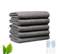 EastHedge Lavette Microfibre Zero Trace - Chiffon Magique Épaissi 30x30 cm, Ultra-Absorbant, Réutilisable, Nettoyage sans Traces pour Vitres, Voiture, Maison & Cuisine (5pc,Gris)