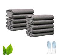 EastHedge Lavette Microfibre Zero Trace - Chiffon Magique Épaissi 30x30 cm, Ultra-Absorbant, Réutilisable, Nettoyage sans Traces pour Vitres, Voiture, Maison & Cuisine (Gris,10pc)