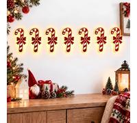EastHedge LED Reindeer Wall Decorations -7Pcs Wooden Christmas Wall Silhouette Lights (E)