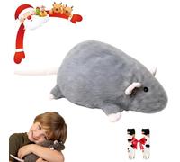 EastHedge Peluche Rat Gros, Peluche Rat Géant De 90 cm, PelucheRonde Et Mignonne pour Les Câlins Et La Décoration Intérieure (Gris,90cm)