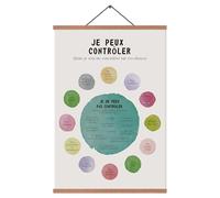 EASTJOY Affiche Santé Mentale,Affirmations positives,Je Peux et ne Peux Pas Contrôler,Gestion des Émotions Poster,avec Porte-Affiche en Teck DIN A2 (60x40 cm)