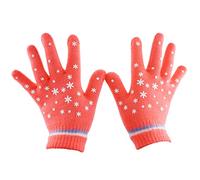 Eastlion Gants chauds pour enfants Gants en laine tricotée à cinq doigts, rouge, taille unique