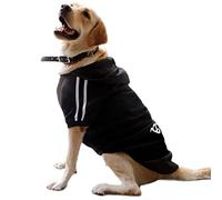 Eastlion Sweat à Capuche Grand Chaud Coton Sweatshirt pour Chiens Pet Pull Vêtements Veste pour Chien Manteau Jumpsuit Costume,Noir,4XL