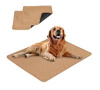 Eastlion Tapis Educateur Chien Ultra Absorbant,Réutilisables Alèse Tapis Chien Pipi,Tapis Educateur pour Chien et Chiot Convient Aux Chiens/Chats/Cochon d'Inde(2 PCS 60x45 cm) S-Beige