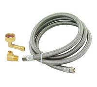 Eastman Kit d'installation pour lave-vaisselle, ligne d'alimentation de 3,7 m avec extrémités de compression de 3/8", coude MIP de 3/8" et coude FHT de 1,9 cm, connecteurs tressés en acier inoxydable