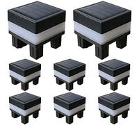 EastMetal Lampe Solaire à Capuchon de Poteau Dédiée de Petite Taille, Lampe de Pilier en Bois Extérieure Étanche, Éclairage LED, pour Tube en Aluminium 7x7 Fence, Terrasse, Patio, Décor 8-Pack,Warm