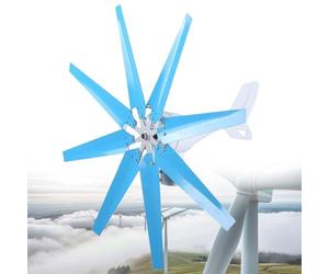 Eastnmythet Éolienne 12000W avec contrôleur Solaire éolien, générateur éolien pour Usage Domestique, kit générateur d'éolienne 8 pales Bleu,220V