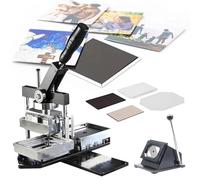 Eastnmythet Kit de Fabrication de Badges DIY - Machine à Badges Magnétiques Rectangulaires pour Réfrigérateur avec 100 Kits de Fournitures et Massicot pour Autocollants Photo 90x65mm/3.5x2.5in