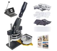 Eastnmythet Kit de Machine à Fabriquer des Aimants Carrés de 5 x 5 cm pour Réfrigérateur, Machine à Créer des Autocollants et des Badges Magnétiques Photo DIY avec Découpe-Papier 1000pcs Consumables