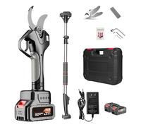 Eastnmythet Sécateur électrique avec Batterie au Lithium 4500 mAh, Sécateur de Jardin électrique 50 mm, Coupe-Branches D'arbres sans Fil Portatif avec Tige D'extension,2 Battery