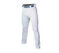 Easton Rival+ Baseball Pants | Full Length Semi-Relaxed Fit | Adult Sizes | Piped | Multiple Colors Pantalon, Blanc/Bleu Marine, M Homme