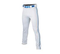 Easton Rival+ Baseball Pants | Full Length Semi-Relaxed Fit | Adult Sizes | Piped | Multiple Colors Pantalon, Blanc/Bleu Roi, M Homme
