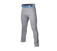 Easton Rival+ Baseball Pants | Full Length Semi-Relaxed Fit | Adult Sizes | Piped | Multiple Colors Pantalon, Gris/Bleu Roi, L Homme