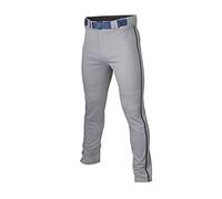 Easton Rival+ Baseball Pants | Full Length Semi-Relaxed Fit | Adult Sizes | Piped | Multiple Colors Pantalon, Gris/Bleu Marine, M Homme