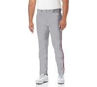 Easton Rival+ Baseball Pants | Full Length Semi-Relaxed Fit | Adult Sizes | Piped | Multiple Colors Pantalon, Gris/Rouge, S Homme