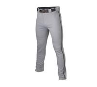 Easton Rival+ Baseball Pants | Full Length Semi-Relaxed Fit | Adult Sizes | Piped | Multiple Colors Pantalon, Gris/Noir, M Homme