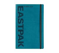EASTPAK Agenda 2026 officiel Eastpak Agenda hebdomadaire 12 mois large, avec 192 pages, élastique, poche de transport, signet, planificateur mensuel, calendrier 2026 et 2027, format 13 x 21 cm, Teal