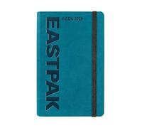 EASTPAK Agenda 2026 officiel Eastpak, agenda hebdomadaire 12 mois, planificateur hebdomadaire avec 192 pages, élastique, poche de transport, signet, calendrier 2026 et 2027, format 9 x 14 cm, Teal