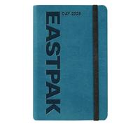EASTPAK Agenda officiel 2026 Eastpak Agenda journalier 12 mois Midi, planificateur quotidien avec 352 pages, élastique, poche de transport, signet, calendrier 2026 et 2027, format 9 x 14 cm, Teal