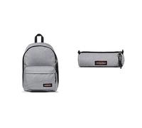 EASTPAK Out of Office Sac à dos, 44 cm, 27 L, Gris (Sunday Grey) & Round Single Trousse, 21 cm, Gris (Sunday Grey)