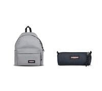 EASTPAK PADDED PAK'R Sac à Dos, 27 L - Sunday Grey (Gris) & BENCHMARK SINGLE Trousse, 27 L - Triple Denim (Bleu)