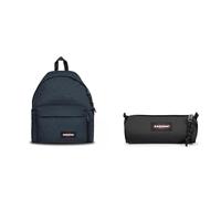 EASTPAK PADDED PAK'R Sac à Dos, 27 L - Triple Denim (Bleu) & BENCHMARK Single Trousse, 27 L - Black (Noir)