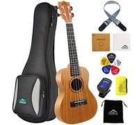 Eastrock Concert Ukulélé pour Débutants Adulte, 23'' Hawaïen Yukulele D’Acajou, Concert Ukulele avec housse, Ukulélé Kit avec Aquila Cordes Accordeur Médiator Sangle（23'' Acajou）