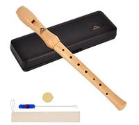 EASTROCK Flûtes à Bec Soprano en Bois flute à bec soprano doigté allemand pour étudiant adulte flute a bec bois set cadeau fête (2 parties,allemand)
