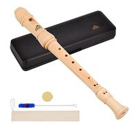 EASTROCK Flûtes à Bec Soprano en Bois flute à bec soprano doigté allemand pour étudiant adulte flute a bec bois set cadeau fête (3 parties,allemand)