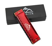 EastRock Harmonica diatonique en Do, harmonica diatonique enfants 20 tones,harmonica diatonique à 10 trous pour débutant étudiants,Harmonica c avec étui chiffon de soin cadeau (10 Trous, Rouge)