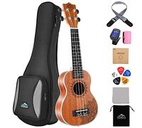 Eastrock Soprano Ukulélé pour Débutants Adulte, 21'' Hawaïen Yukulele Sapele, Ukulele avec housse, Soprano Ukulélé Kit avec Aquila Cordes Accordeur Médiator Sangle （21'' Sapele）