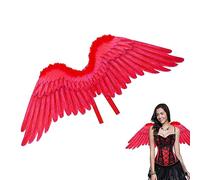 Eastuy Ailes d'ange en Plumes, Ailes d'ange avec Auréole, Réglable Adulte Plume Ailes d'ange Costume, pour Halloween Carnaval Cosplay Déguisement Fête