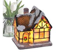 Eastuy Figurine de Maison de Village | Figurine de Chalet en résine éclairée par LED,Éclairage atmosphérique Petite Maison pour Bureau, Placard, Table Basse, Table à Manger, cheminée