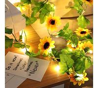 EastVita Guirlande lumineuse à LED en forme de tournesol artificiel pour maison, fête de mariage, chambre à coucher, décoration de tournesol, chrysanthème - 2 m - 20 lumières à piles