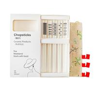 Eastyupin Réutilisable keramik Baguettes , 5 Paires Baguettes Japonaises sashimi ,3 Pièces Aide pour Les Chinoises Baguettes，lavable au lave-vaisselle, Convient aux débutants, un sac de rangement