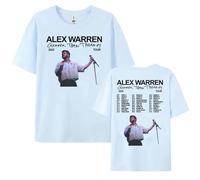 Easwisa Alex Singer Warren Cheaper Than Therapy Tour T-Shirt Homme/Femme Été Coton Manches Courtes Coupe Ample À La Mode T-Shirt Rétro Haut-Blue||x_s