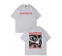 Easwisa KATSEYE The Beautiful Chaos T-Shirt Imprimé Homme/Femme Rétro T-Shirt Coton Mode Manches Courtes Unisexe Été Haut-Grey||x_s